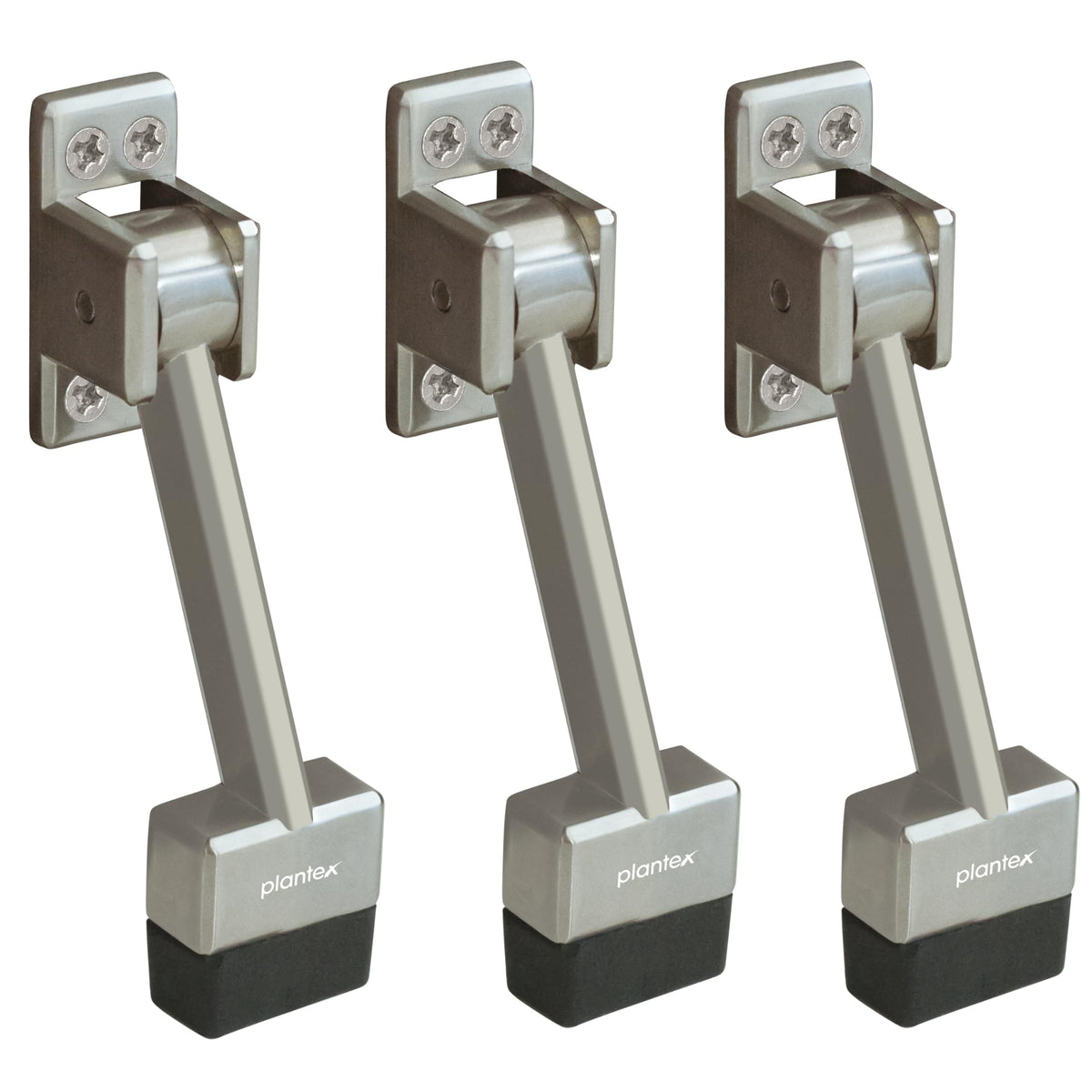 Plantex Door Stopper - 5 Inch Long Gate Stopper for Wooden Doors/Stops for Door - Set of 3 (Silver Matt)-1