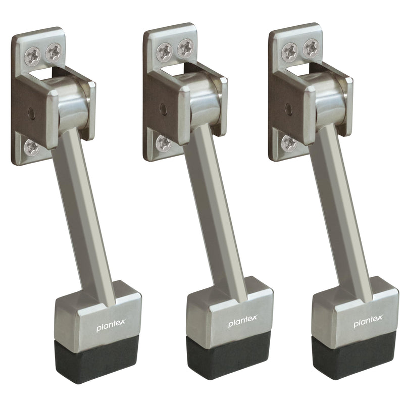 Plantex Door Stopper - 5 Inch Long Gate Stopper for Wooden Doors/Stops for Door - Set of 3 (Silver Matt)-1