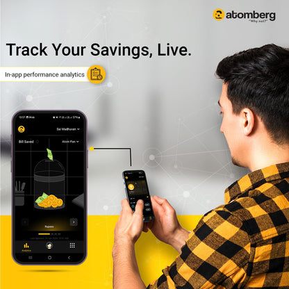 atomberg Renesa Smart 1200mm BLDC Ceiling Fan with IoT & Remote | Energy Efficient Ceiling Fan | Ceiling fan for Living Room | High Air Delivery with LED Indicators (Brown & Black)