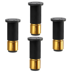Plantex 4 Inch Sofa Leg for Bed Furniture/Aluminium Sofa Leg for Table/Support Legs/Furniture Leg - Pair of 2 (4 Piece) (DTS-77, Black & Gold)-1