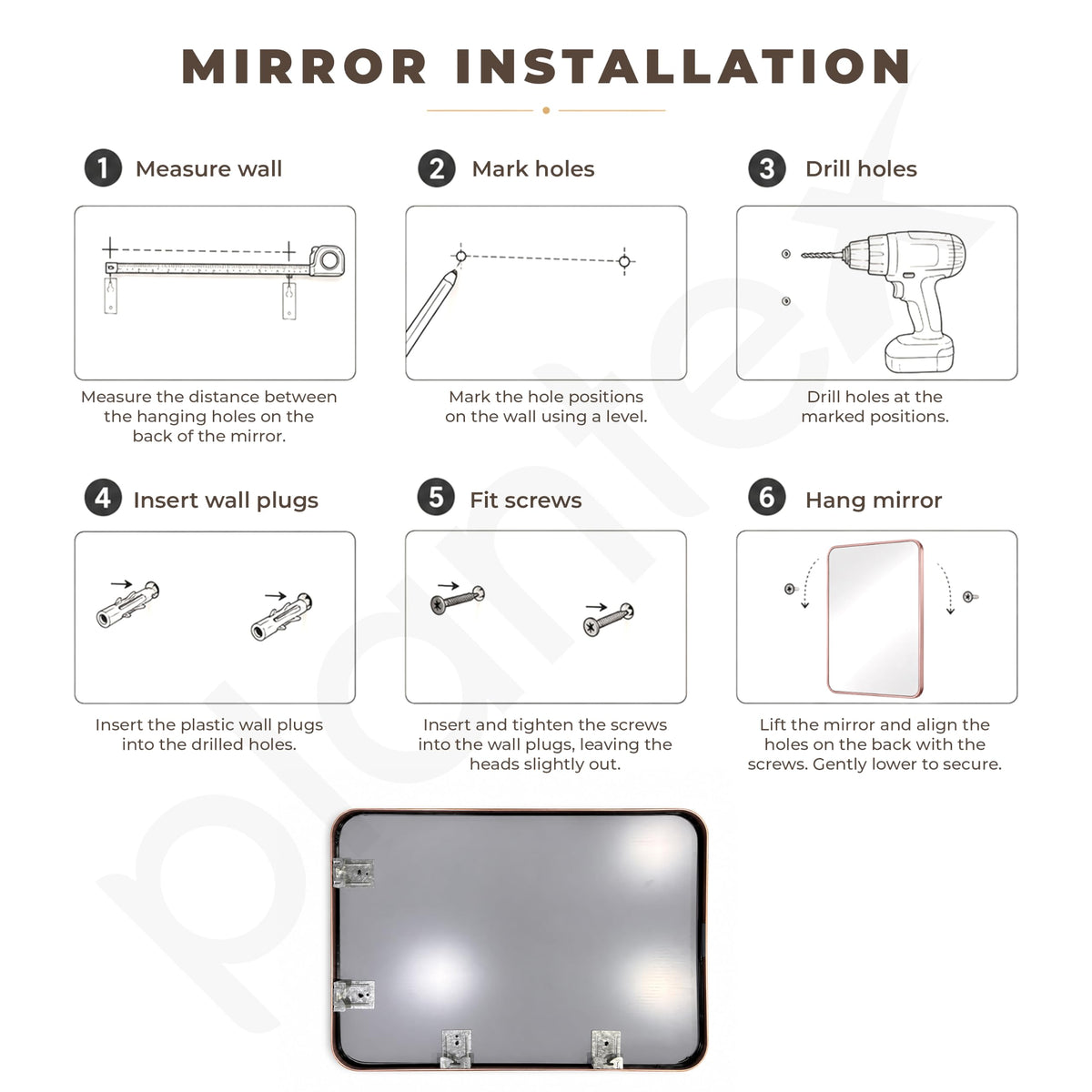 Plantex Aluminium Frame Mirror for Wall/Rectangle Wall Mount Mirror for Bedroom/Dressing Room/Living Room/Entryway - (24x32 Inch-Rose Gold)-4
