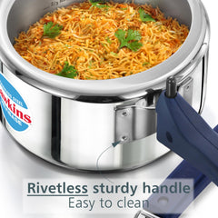 Hawkins 2 Litre Stainless Steel Hevibase Pressure Cooker, Impact Bonded Base, Inner Lid Cooker, Silver (HSI20)