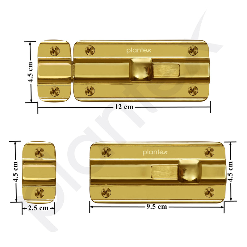 Plantex Premium Heavy Duty Door Stopper/Door Lock Latch for Home and Office Doors/Baby Latch for Home - Pack of 4 (PVD Gold)-4