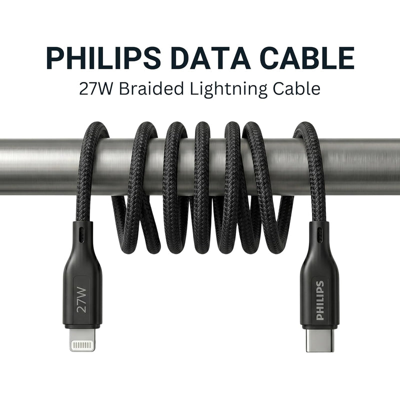 Philips DLC4130LB/94 27W iPhone Original Type-C to Lightning Fast Charging Cable (1m, Dark Slate)
