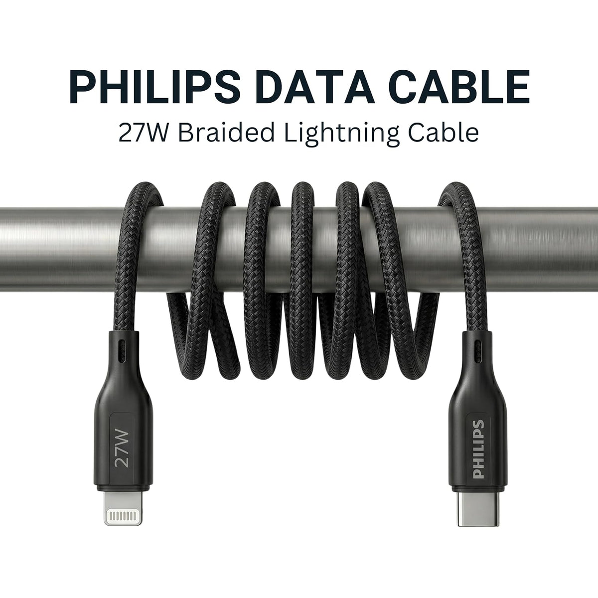 Philips DLC4150LB/94 27W iPhone Original Type-C to Lightning Fast Charging Cable (1.5m, Dark Slate)