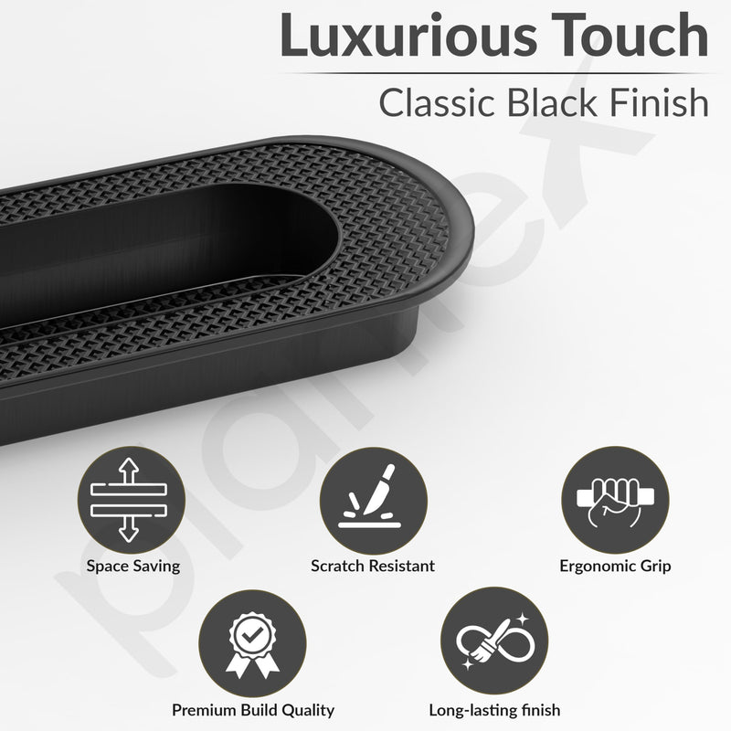 Plantex Sliding Door Handle/Concealed Handle for Sliding Door/224mm Concealed Handle for Wardrobe/Kitchen Cabinet - Pack of 4 (Black) (Model APS-DTC-3770)-3