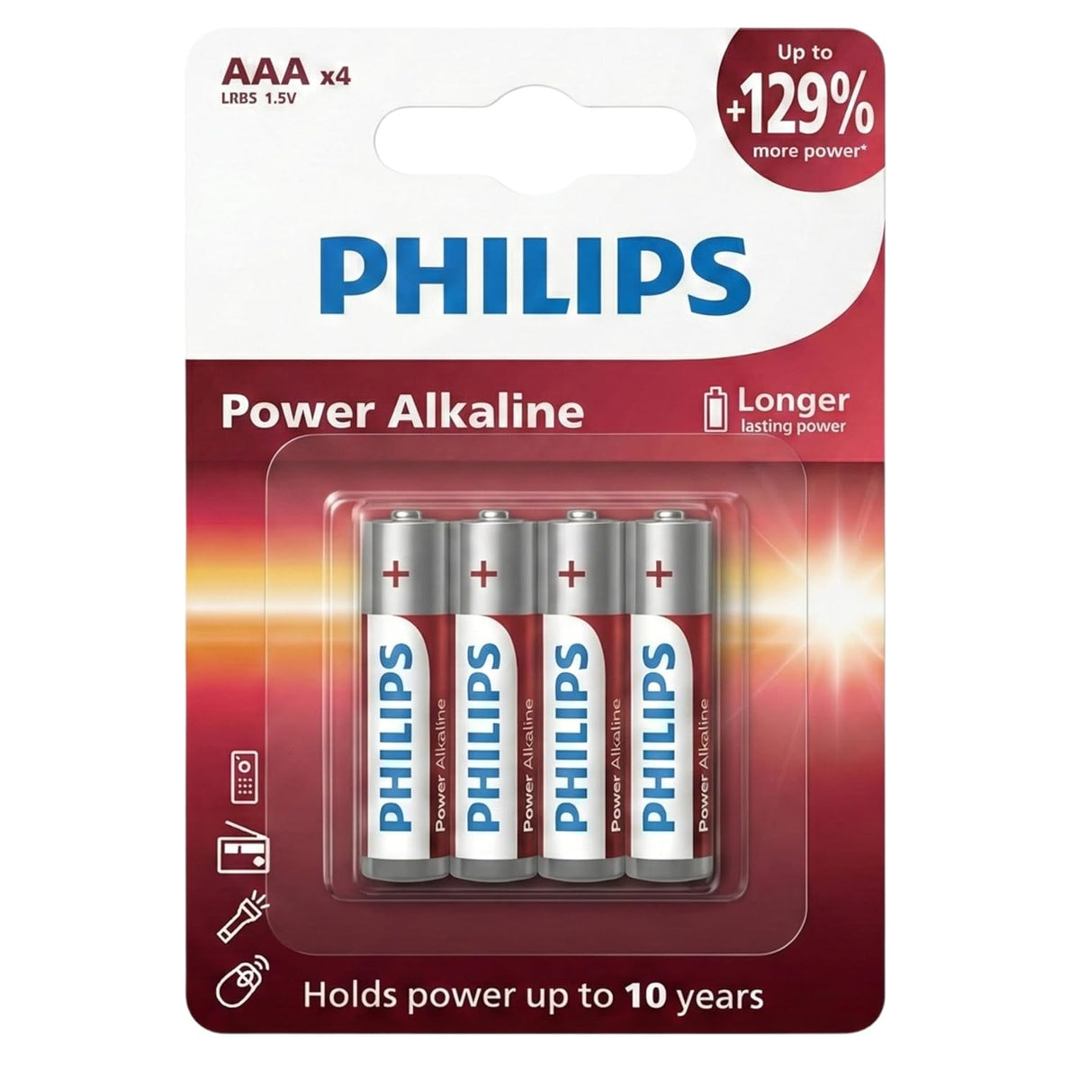 Philips LR03P4B/94 AAA Power Alkaline Battery (Pack of 4)