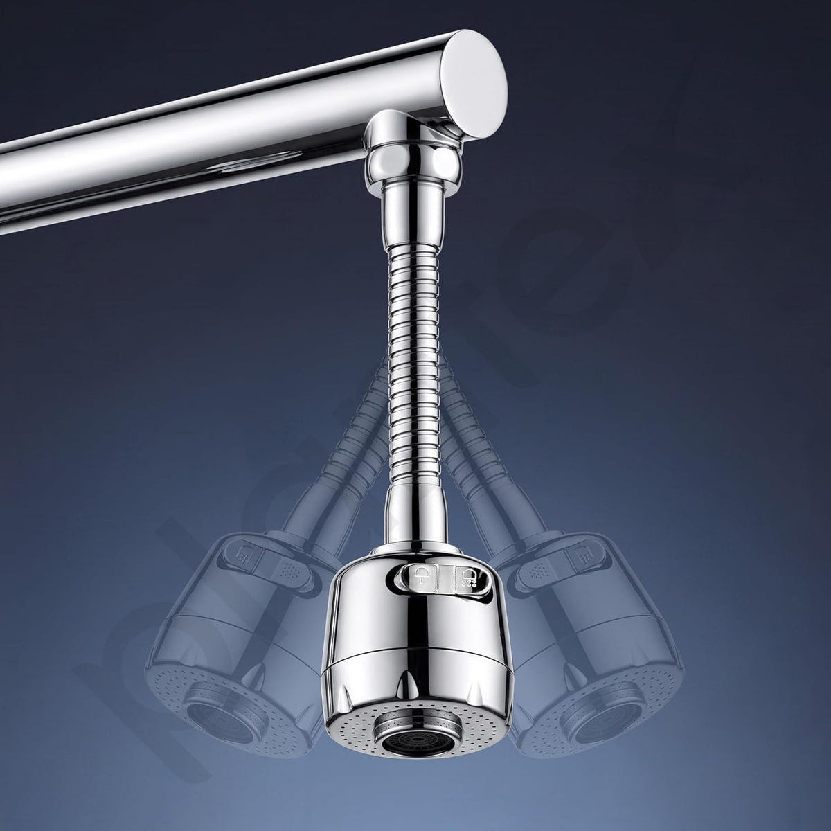 Plantex Water Saving Kitchen Tap Extender/2 Mode ABS Flexible Tap Extension With Aerator/360° Neck Rotation -(Chrome, APS-N-3)