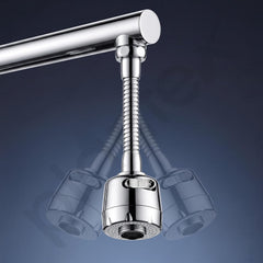 Plantex Water Saving Kitchen Tap Extender/2 Mode ABS Flexible Tap Extension With Aerator/360° Neck Rotation -(Chrome, APS-N-3)-1