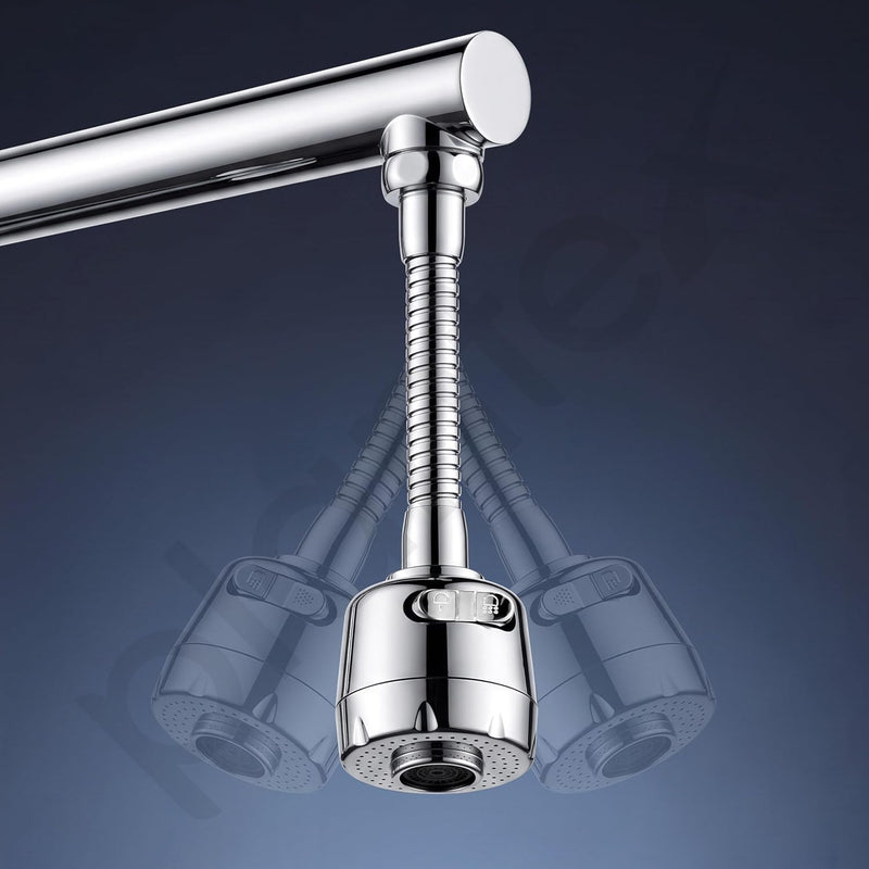 Plantex Water Saving Kitchen Tap Extender/2 Mode ABS Flexible Tap Extension With Aerator/360° Neck Rotation -(Chrome, APS-N-3)-1