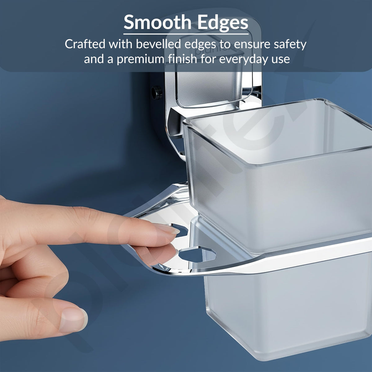 Plantex Tumbler Holder for Bathroom/304 Grade Stainless Steel Toothbrush Holder/Tothpaste Holder/Bathroom Accessories - Pack of 1 (Chrome)-4