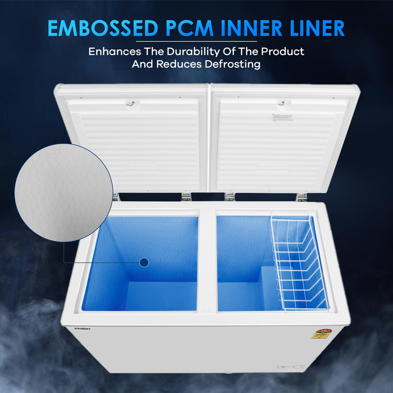Haier HFC-325CM5, Double Door Combo Freezer (Half Cooler & Half Freezer Combo), Freeze & Chill together, Dual Condenser, Metal liner & 4 Years-5