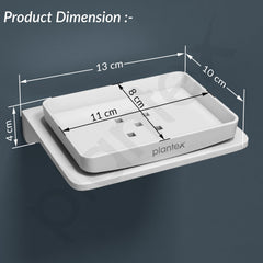 Plantex 5mm Acrylic Soap Holder for Bathroom/Wall Mounted Soap Stand/Soap Dish Holder for Bathroom - (White)-3