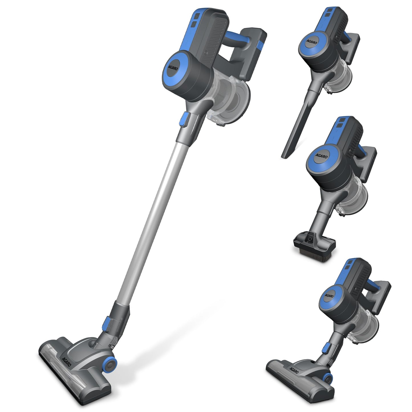 AGARO Sapphire Hand Held Vacuum Cleaner,Up to 15 kPa Powerful Suction with Fast Charging Dock, Rechargeable Portable Powerful Cleaner, Lightweight Hand Held Vacuum Cleaner for Home, Office, and Car