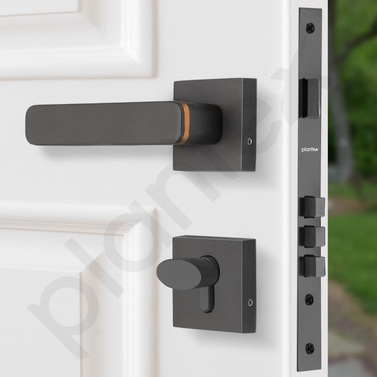 Plantex Triple Security Door Lock for Home/Main Door Lock Set with 3 Years of Warranty/Mortise Lock for Door with Brass Lock Body & Cylinder (7125, Grey & Choco)-6