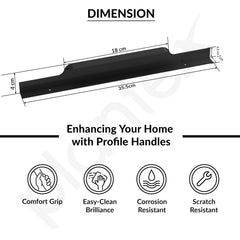 Plantex Profile Handle for Kitchen Cabinet/14 Inch Aluminium Drawer Profile Handle/Wardrobe Pull Handle for Home/Office/Hotel - Pack of 2 (Black) (Model APS-PF-1004)-3
