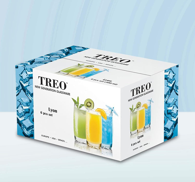 Lyon Glass Set of 6, 300 ml (Treo by Milton)