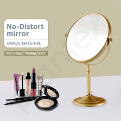 Plantex Premium Brass Magnifying Mirror/Dual Side Makeup Mirror with Stand/Shaving Mirror for Bathroom with 5x/1x Magnification (8 Inch-Brass Antique/Tabletop)-4