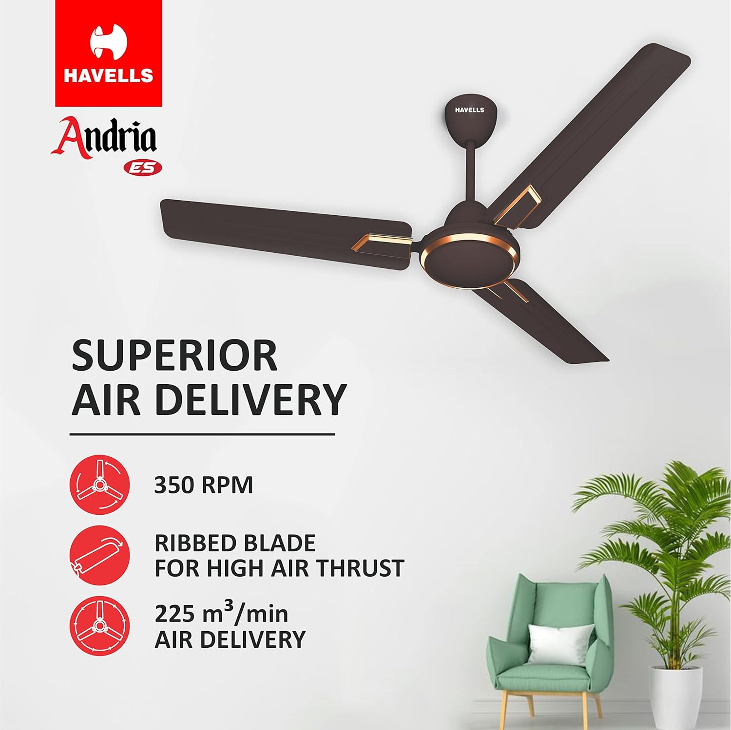 Havells 1200 mm FAN ANDRIA ES ESPRESSO BROWN