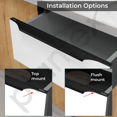 Plantex Profile Handle for Kitchen Cabinet/22 Inch Aluminium Drawer Profile Handle/Wardrobe Pull Handle for Home/Office/Hotel - Pack of 3 (Black) (Model APS-PF-1003)-4