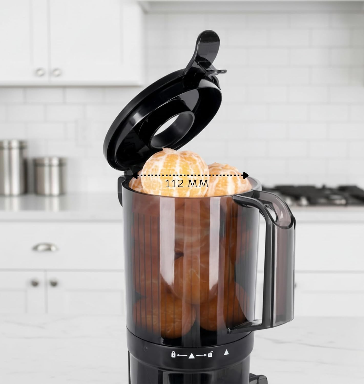 Brewine Cold Press Slow Juicer | 60 RPM High Nutrition Extraction | Wide Feeder | Reverse Function | Easy Clean Design | For Fruits & Vegetables