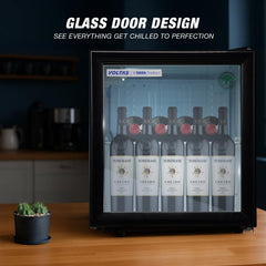 Voltas 50 Litres, Counter Top Glass Door Mini Bar/Visi Cooler, With Antibacterial Gasket (VC GT 50, Black)