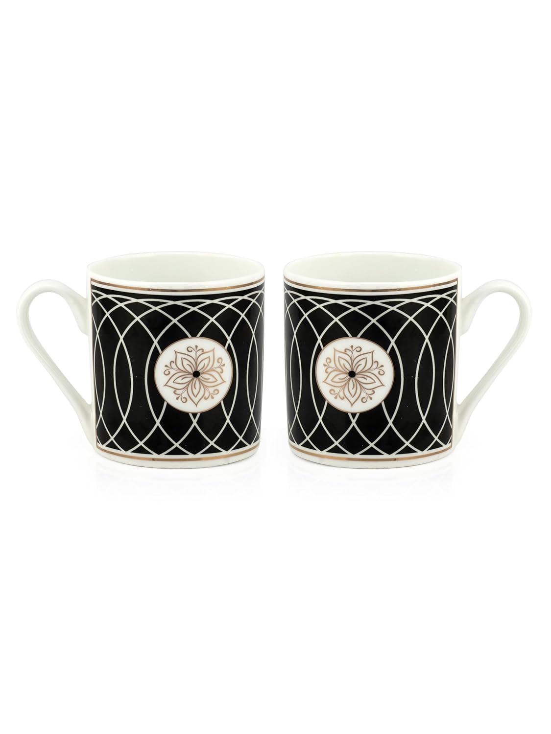 Clay Craft Fine Ceramic Melon Noir Tea/Coffee Cup Set of 6-220 ml Each (N403) Perfect for Afternoon Tea, Gifts, and Home Decor, Elegant Ceramic Mugs, Modern Milk Mugs, Coffee Mugs,