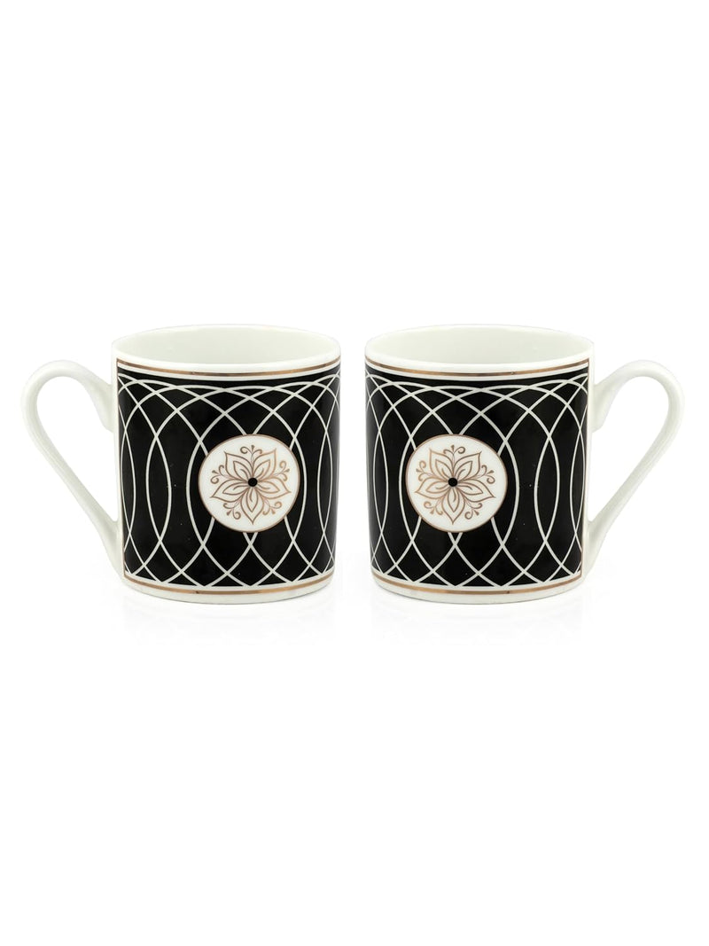 Clay Craft Fine Ceramic Melon Noir Tea/Coffee Cup Set of 6-220 ml Each (N403) Perfect for Afternoon Tea, Gifts, and Home Decor, Elegant Ceramic Mugs, Modern Milk Mugs, Coffee Mugs,