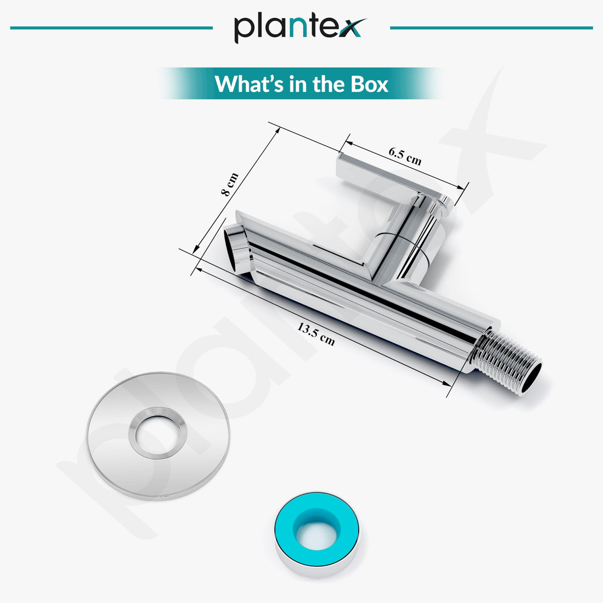 Plantex Pure Brass Bib Tap with Water Saving Aerator/Tap for Wash Basin with Brass Wall Flange and Teflon Tape/Wall Mount Bib Tap- 7 Year Warranty (BAL-502 -Chrome)-3