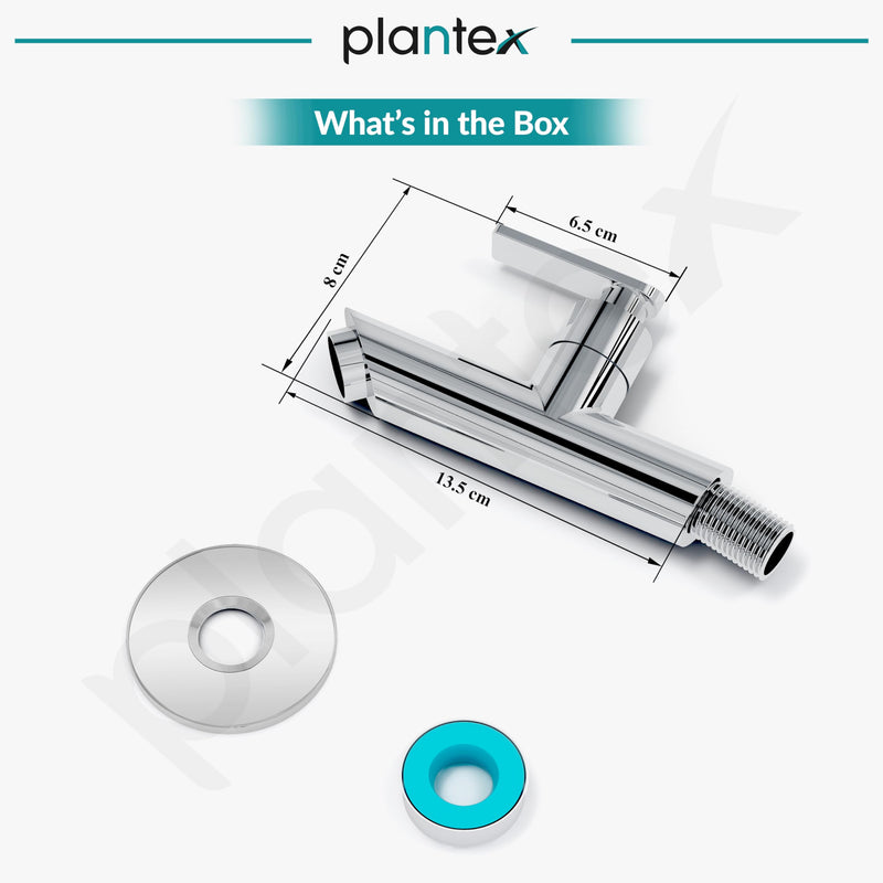Plantex Pure Brass Bib Tap with Water Saving Aerator/Tap for Wash Basin with Brass Wall Flange and Teflon Tape/Wall Mount Bib Tap- 7 Year Warranty (BAL-502 -Chrome)-3