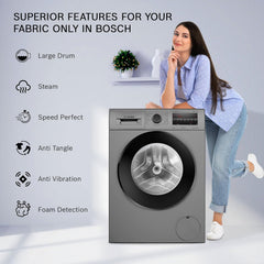 Bosch 8 kg 5 Star Fully-Automatic Front Loading Washing Machine (WAJ2846PIN, Titanium, AI active water plus, In-Built He