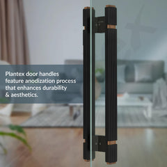 Plantex 12 Inch Main Door Handle/Aluminium Handle for Door/Black Pull-Push Handle for Home/Office/3 Years Warranty Pack of 1 (APS-613, Black & Rose Gold)-4