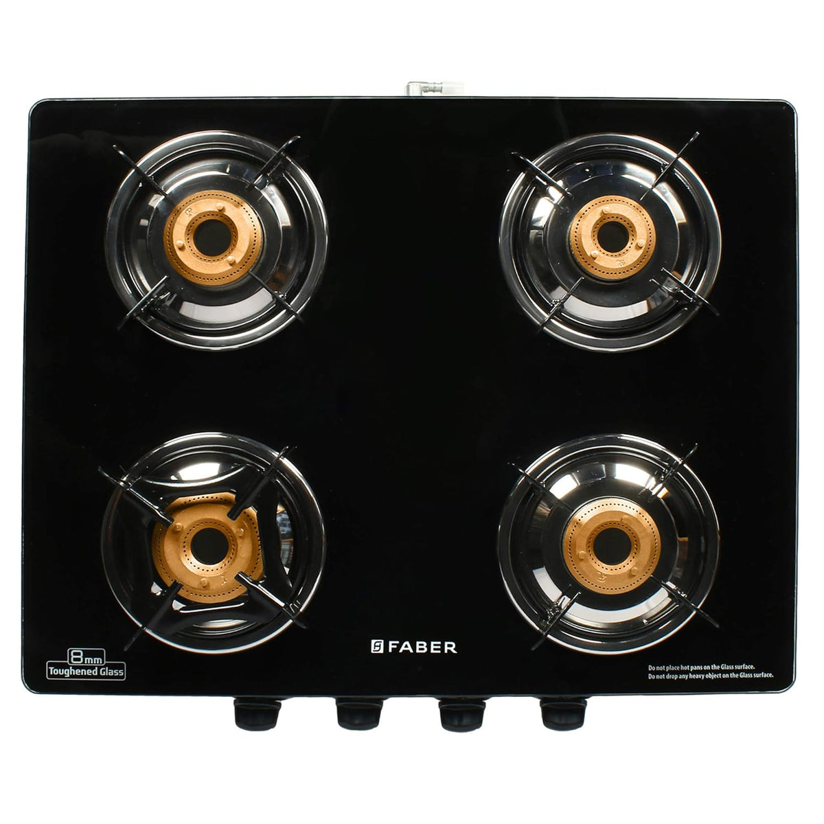 Faber high efficiency 4 Brass Burner gas stove, ISI Certified gas stove, with Jumbo Burner, Manual Ignition,double drip 