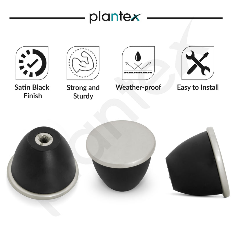 Plantex Knobs for Drawer/Drawer Knobs/Knobs for Cabinets/Pull-Push Knobs for Kitchen/Bedroom Drawer - Pack of 6 (Satin Black)-4