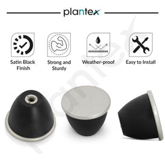 Plantex Knobs for Drawer/Drawer Knobs/Knobs for Cabinets/Pull-Push Knobs for Kitchen/Bedroom Drawer - Pack of 4 (Satin Black)-4
