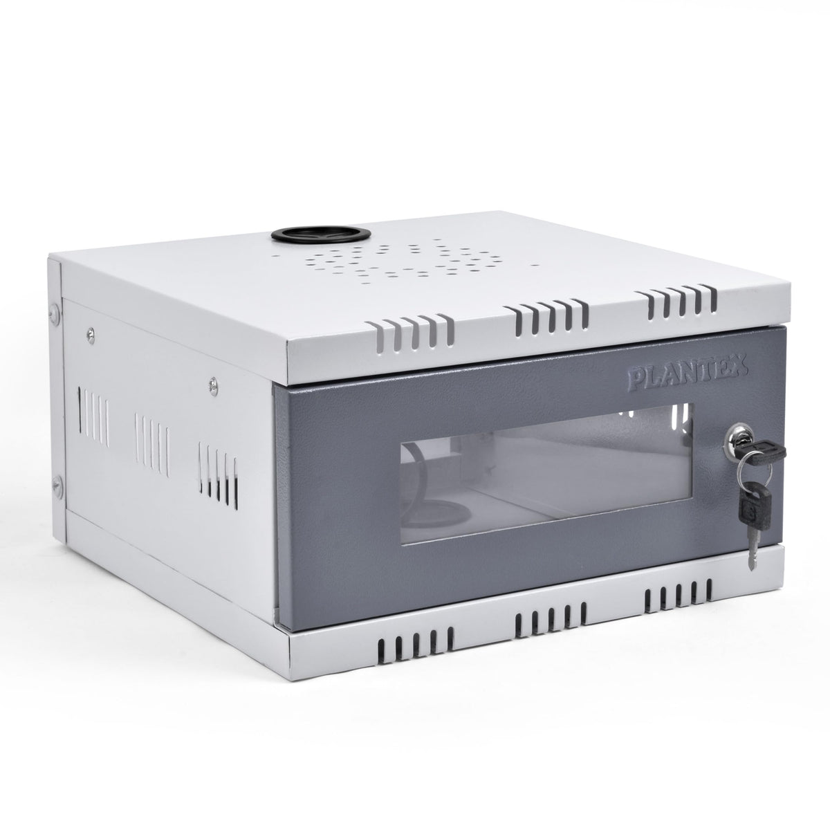 Plantex CCTV/DVR Cabinet Box/Network Rack/NVR - Server Rack/CCTV Camera Box with Lock/Box for CCTV - (30D x 30W x 15H) - 1U - Transparent Glass Door Cabinets - (Metal)