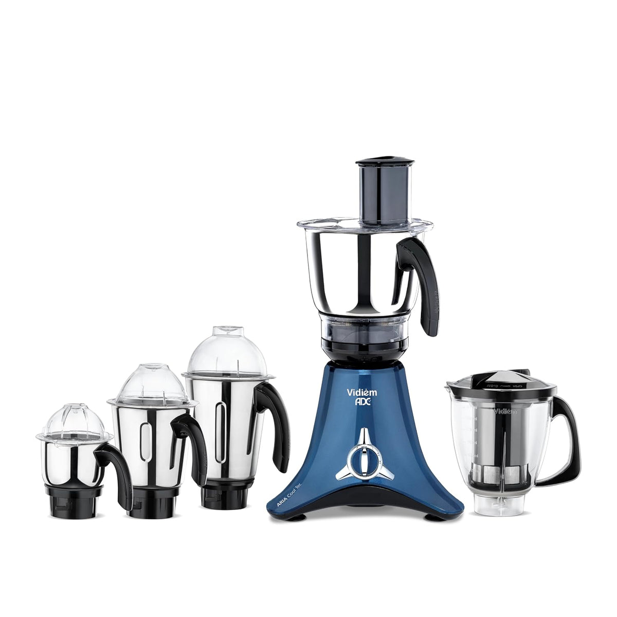 Vidiem VSTAR Azure Blue 750W Mixer Grinder | Mixer grinder 750 watt with 5 Jar in-1 Juicer Mixer Grinder | 5 Leakproof J