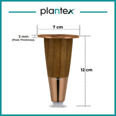 Plantex 4 Inch Sofa Legs for Bed Furniture/Sofa Legs for Table/Sofa Support Legs with Rubber Grip (Rose Gold, 6 Pcs)-3