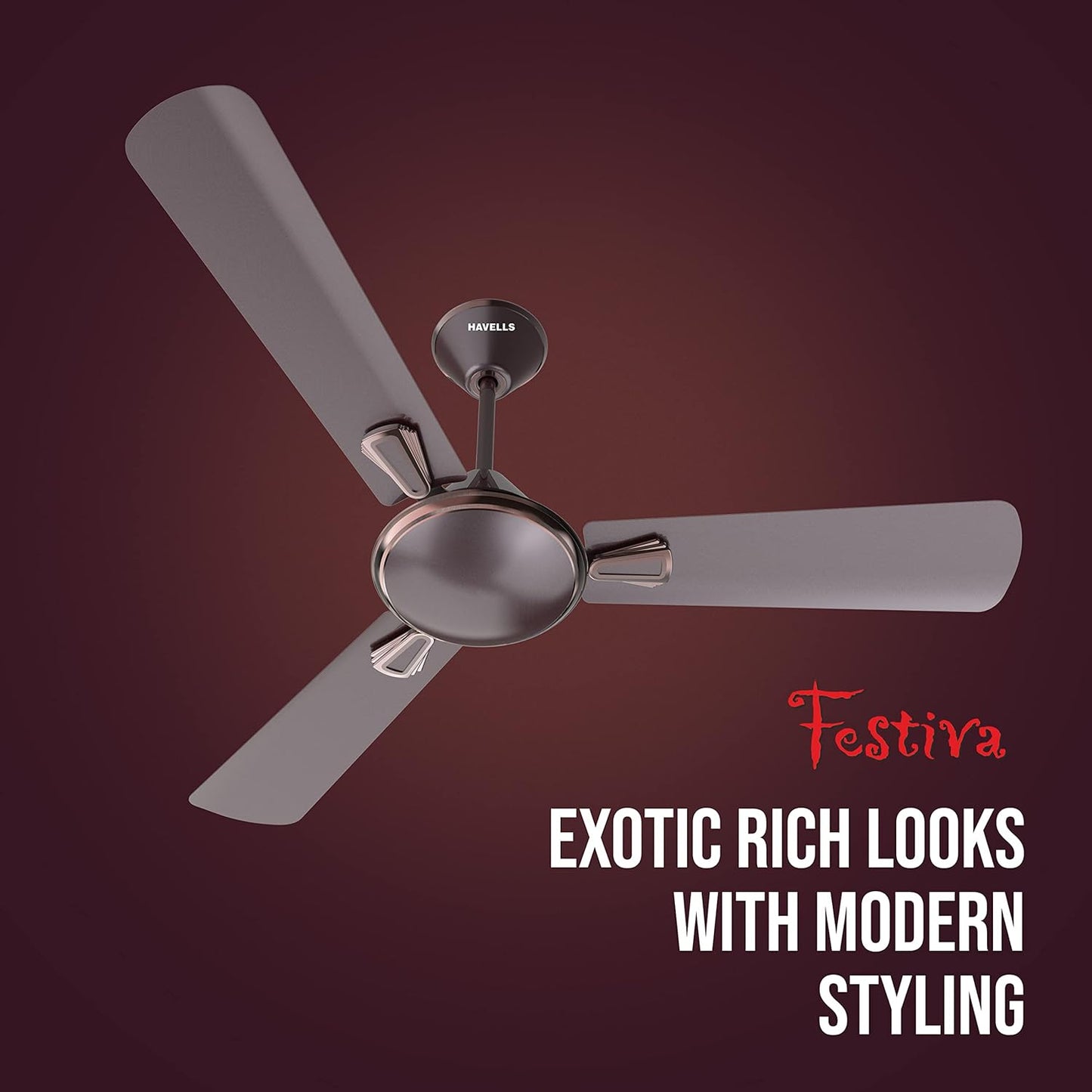 Havells Festiva 1200mm Dust Resistant Ceiling Fan (Espresso Brown)