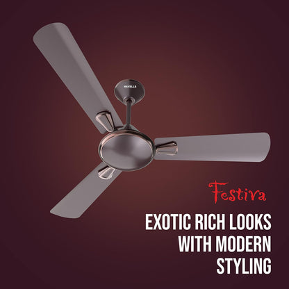 Havells Festiva 1200mm Dust Resistant Ceiling Fan (Espresso Brown)