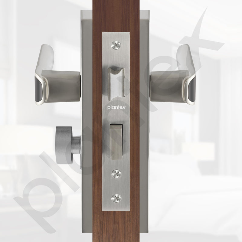 Plantex Heavy-Duty Door Lock Set - Main Door Lock Handle Set/ 6-Lever Lock Mechanism with 3 Years of Warranty/Mortise Lock with 3 Keys, Brass Lockbody & Cylinder(8112 - Satin White & Satin Black)-6