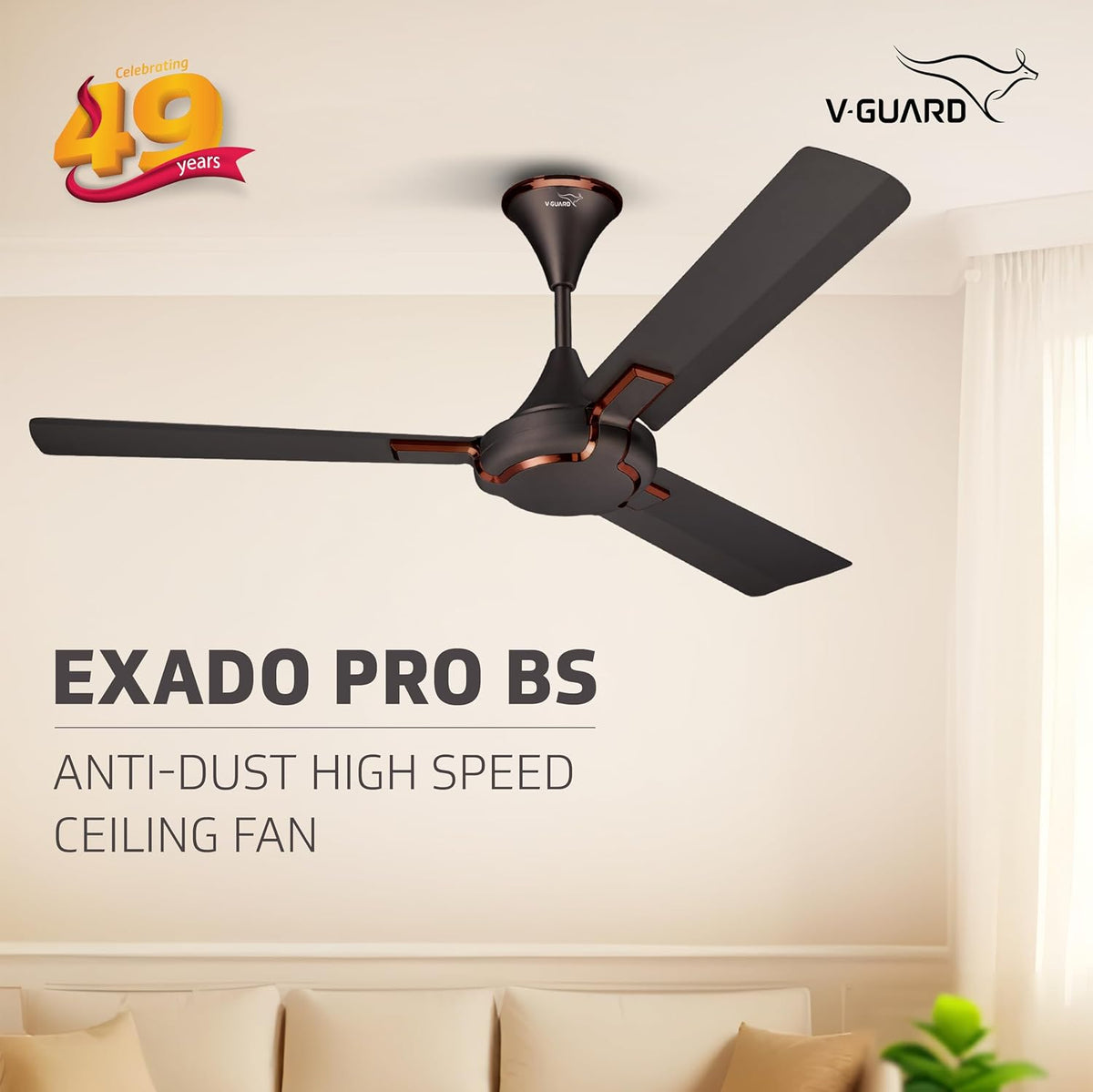 V-Guard Exado Pro BS High Speed 1200 mm Ceiling Fan