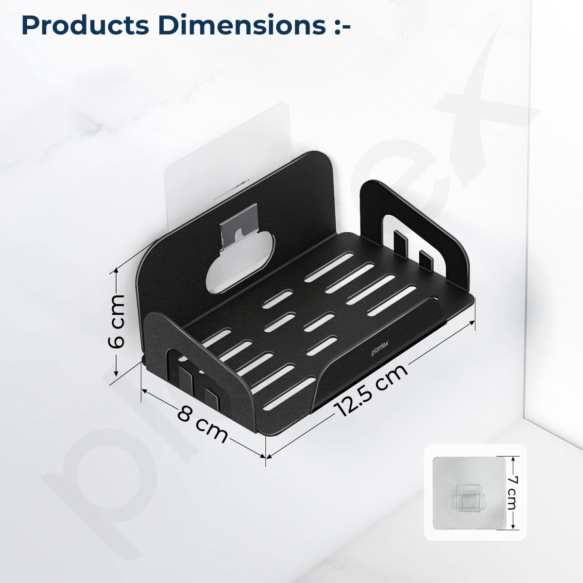 Plantex Self Adhesive Soap Holder/Stainless Steel Soap Holder for Washbasin/Soap Stand for Bathroom Without Drill/Bathroom Accessories - Pack of 2 (Black)-3