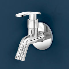Plantex Single Lever Body Bib Cock Water Tap with Water Saving Nozzle and Brass Spindle/Washing Machine Tap with Wall Flange and Teflon Tape- Pack of 2 (1206-Chrome)-5