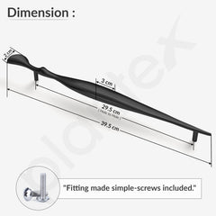 Plantex Cabinet Handle/Kitchen Cabinet Door Handle/Wardrobe/288 mm Cupboard Handle/Door Pull-Push Handle for Home/Office - Pack of 2 (Black) (Model APS-DTC-9136)-3
