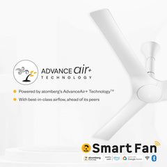 atomberg Aris Gladius Smart 1200mm BLDC Ceiling Fan with IOT & Remote | BEE 5-Star | Advance Air+ Technology | Silent Operation | Energy Efficient | Free Installation | 5 Year Warranty (Pearl White)