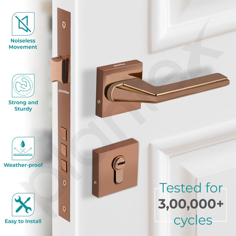 Plantex Premium Door Lock with 3 Years of Warranty/Main Door Lock Set for Home/Mortise Locks for Door (7122 - PVD Choco)-3