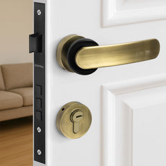 Plantex Door Lock for Home/Main Door Lock Set with 3 Computerized Key/Mortise Lock for Door with Brass Lock Body & Cylinder (SM037, Brass Antique & Black)-1