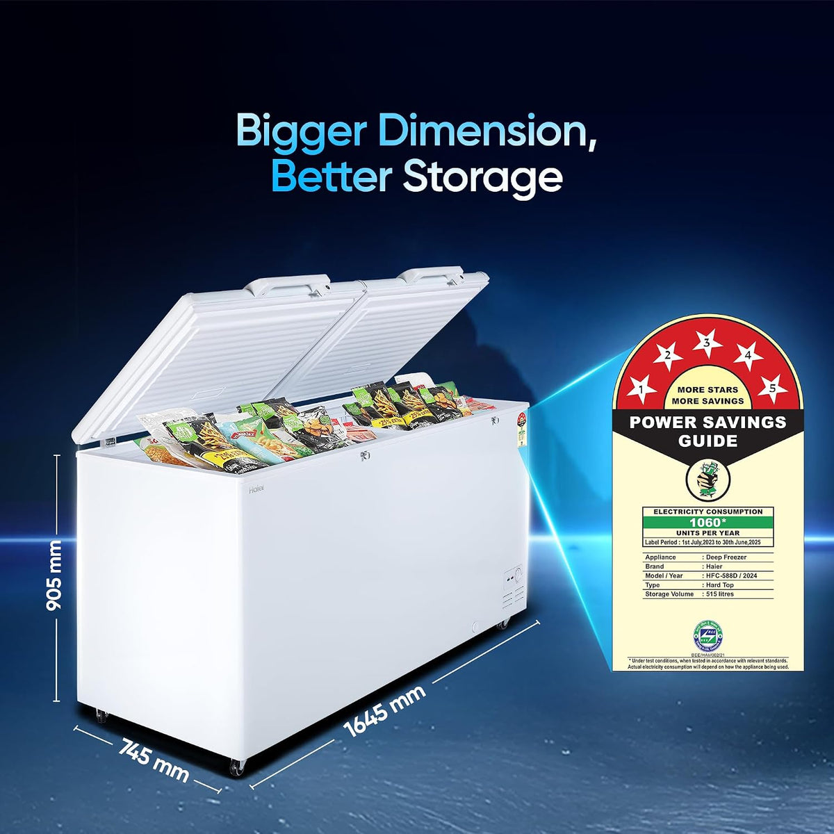 Haier HFC-588M5, 5-Star Rating, Double Door Convertible Deep Freezer, 5-Side Freezing, Dual Condenser, Inside Metal Liner & BEE Recognized Most (HFC-588DM5)-3