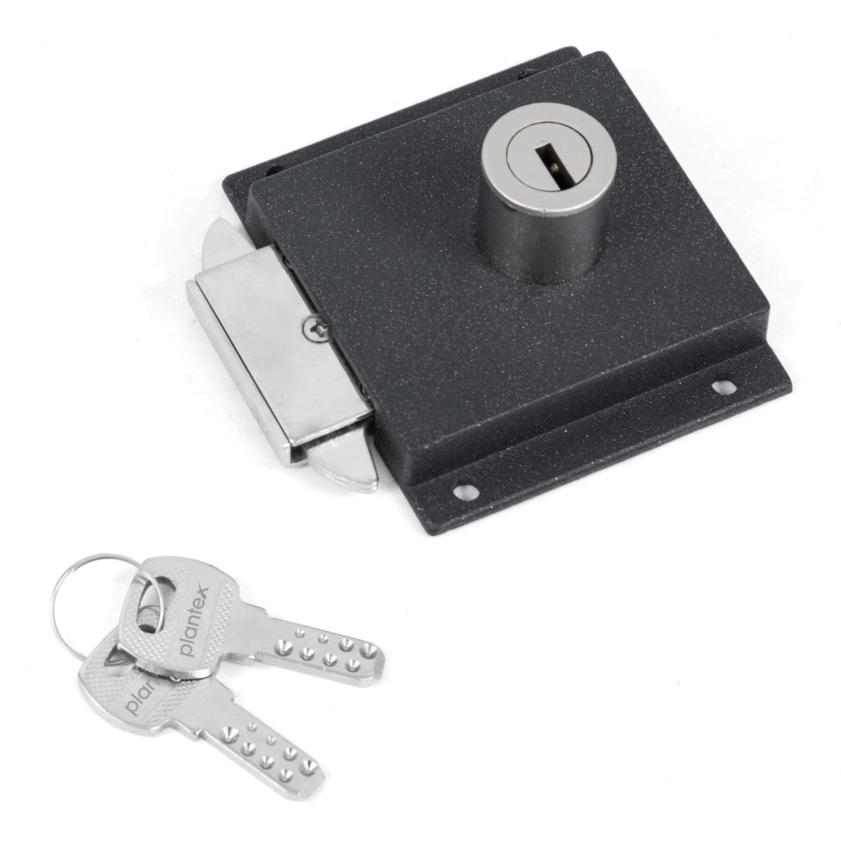 Plantex Sliding Door Lock for Wardrobe/GI Steel Drawer Lock/Suitable for 20mm Sliding Door - Pack of 1 (SL-01, Z-Black)-1